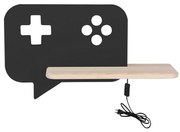 LED Detské nástenné svietidlo s poličkou CONSOLE LED/5W/230V čierna