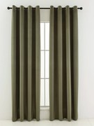 Zamatové zatemňovacie závesy Cesar olivové - 140 x 180 cm (2ks) - krúžky