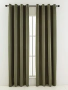 Zamatové zatemňovacie závesy Cesar olivové - 140 x 250 cm (2ks) - krúžky