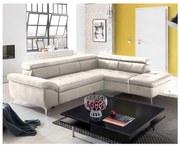 Kožená rohová sedacia súprava SALERNO II pravá, béžová, rozkladacia