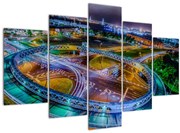 Obraz - panoráma nočného mesta (150x105 cm)