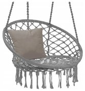 Záhradné závesné kreslo BOHO, 80 x 60 x 120 cm,šedá