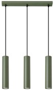 Závesné svietidlo Lagos, 3x olivové kovové tienidlo