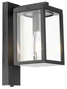 Vonkajšia nástenná lampa čierna IP44 so senzorom súmraku - Charlois