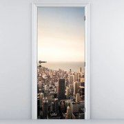 Fototapeta na dvere - Západ slnka nad mestom (95x205cm)