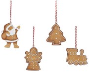 Vianočná ozdoba hnedá sada 4 ks 16x7.5 11012