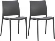 2x Stolička Meton - Tmavo sivá