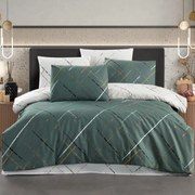 Obliečky bavlnené Reflection zelená TiaHome - 1x Vankúš 90x70cm, 1x Paplón 140x200cm