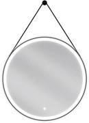 Mexen Reni, LED kúpeľňové zrkadlo s podsvietením 70x70 cm, 6000K, čierny rám, ochrana proti zahmlievaniu, 9812-070-070-611-70