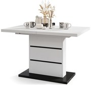 Rozkladací jedálenský stôl PAOLO biela/čierna