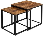 Sada 2 konferenčných stolíkov PRAVEN Rustic dub