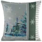 VIANOČNÁ DEKORAČNÁ OBLIEČKA NA VANKÚŠ FOREST1 45X45 CM VZOROVANÁ