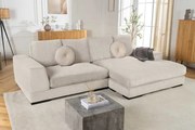 Rohová pohovka s otomanom Tarbes béžový menčester 270cm