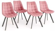 LuxuryForm DESIGN Stolička ORLEN VELUR - ružová - SET 4 ks