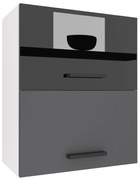 Kuchynská skrinka Belini horná 60 cm čierny lesk / šedý mat   INF SGP2-60/1/WT/BSR/0/B1