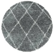 Ayyildiz, Kusový koberec Alvor Shaggy 3401 grey kruh, 160x160 (priemer) kruh, šedá, obývacia izba