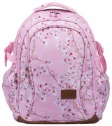 Školský batoh štvorkomorový St.RIGHT BP-01-KWIAT-WISNI Flowers pink