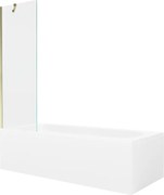 Mexen Vega obdĺžniková vaňa 170 x 70 cm s obkladom a 1-krídlovou sprchovou zástenou 60 cm, Transparentné, Zlatá - 550117070X9506