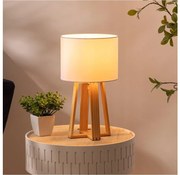 Atmosphera - Stolná lampa MOLU 1xE27/25W/230V borovica/biela