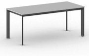 Kancelársky stôl PRIMO INVITATION, čierna podnož, 1800 x 800 mm, sivá