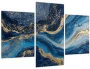Obraz - Modrozlatý abstraktný mramor (90x60 cm)