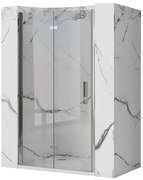 Rea Molier, skladacie sprchové dvere 100x190cm, 6mm číre sklo, chrómový profil + bočný magnetický profil, KPL-K6371