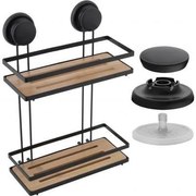 Košík bambus ploský 2 poličky na prísavky GAVI-BP2