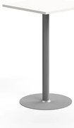 Barový stôl VERTICUS, 700x700x1100 mm, biela/strieborná