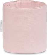 Mušelínový úložný košík svetlo ružová