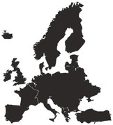 Mapa Europy na stenu 130 cm