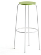 Barová stolička TIMMY, biely rám, zelený sedák, V 830 mm