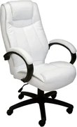 Kancelárske kreslo Stuart, biela ekokoža%