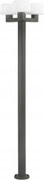 Stĺpiková záhradná lampa Faro Muffin, 3xE27, tmavo šedá, IP44, hliník