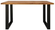 Jedálenský stôl s kovovými nohami 160x90 cm z indického masívu palisander Natural