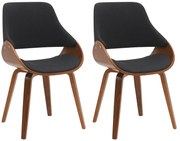 Sada 2 ks jedálenskej stoličky Vangale, látka - orech/čierna