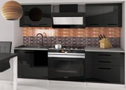 Kuchynská linka Belini 120 cm čierny lesk s pracovnou doskou Tiesto2  INF TIESTO2/3/WT/B/0/B1