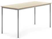 Stôl SONITUS, 1800x800x900 mm, HPL - breza, strieborná