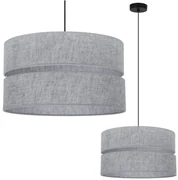 Závesné svietidlo Len, 1x šedé textilné tienidlo, (fi 40 cm), b
