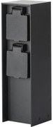 Brilagi - Vonkajší zásuvkový stĺpik PILLAR 2Z SCHUKO 230V IP44 čierna BG1528