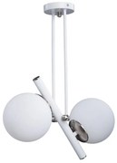 Biele/v striebornej farbe závesné svietidlo so skleneným tienidlom ø 15 cm Libra – Squid Lighting