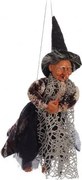 Lietajúca striga Befana v hnedom prevedení 35 cm