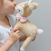 Plyšová srnka Bambi ružová mašľa 35 cm