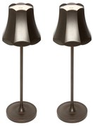 Sada 2 retro stolných lamp tmavá bronz nabíjateľná IP44 - Granny