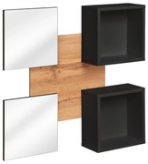 Zrkadlový panel so závesnými policami Enderly (dub wotan + čierna). Akcia -11%. Vlastná spoľahlivá doprava až k Vám domov. 1097609