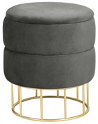 Taburet ELZA zamat sivý