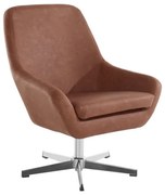 Hnedé kreslo z imitácie kože Naomi - Støraa