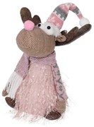 Vianočný sobík s LED – ružový 22 cm