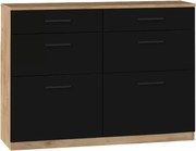 Komoda Keri 19 100 cm so zásuvkami - dub craft tabacco / čierny mat