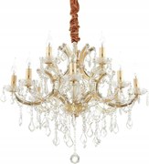 Závesný luster Ideal Lux Napoleon SP12 zlatý E14 12x40W 73cm