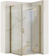 Rea Hugo, 1-krídlová sprchová kabína 80(dvere) x 90(stena) x 200,5 cm, zlatá matná, KPL-K8412